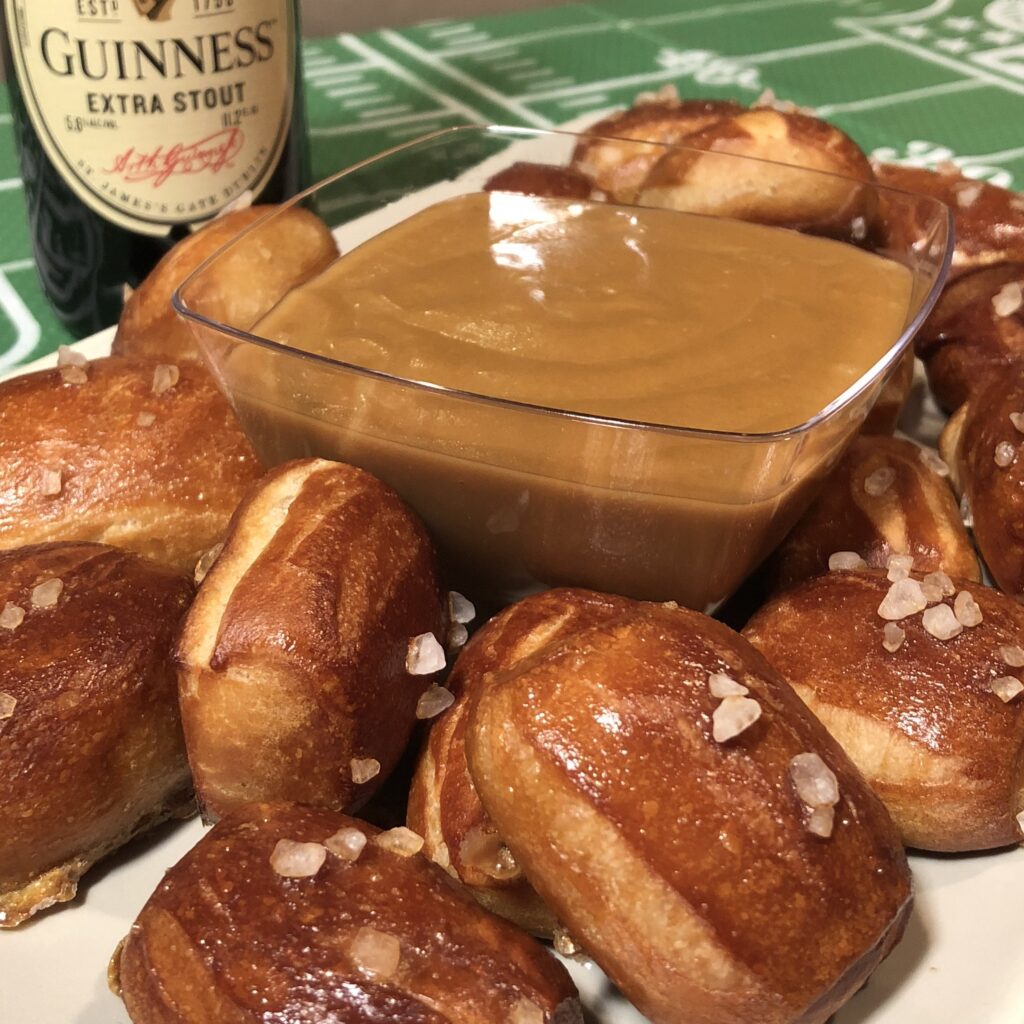 Pretzel Bites with Beer and Cheddar Cheese Sauce
